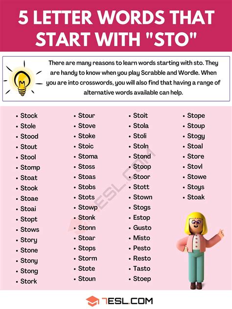 five letter words beginning sto|5 Letter Words that start with STO (STO